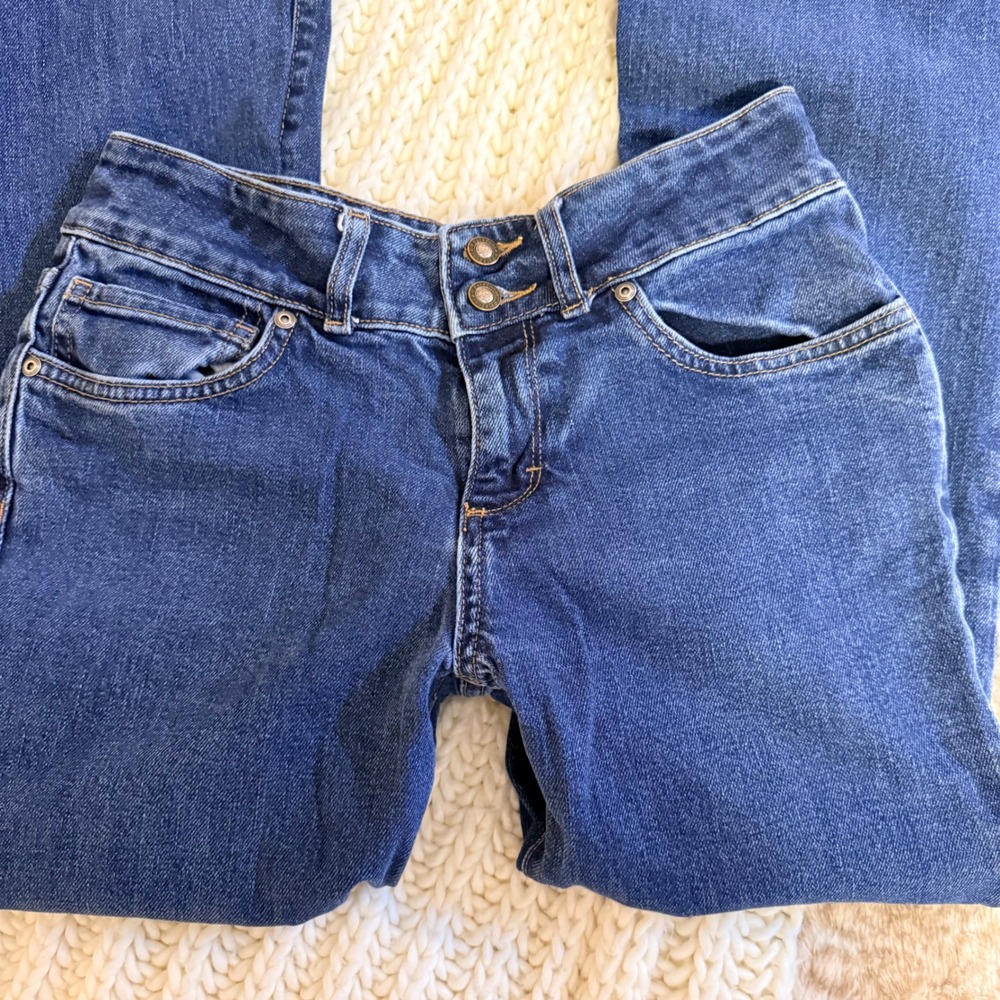 Patagonia Womens 27 Organic Cotton Bootcut Jeans Dark Wash Blue Double Button - Picture 6 of 7